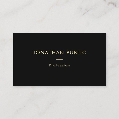 Professional Gold Name Black Template Modern Business Card