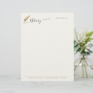 Professional Gold Notary Calligraphy Letterhead