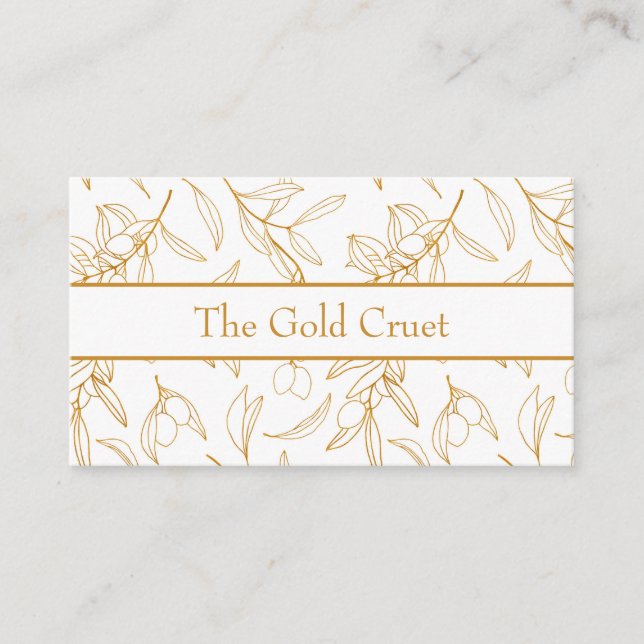 Professional Gold Olive Branches Olive Oil Business Card (Front)