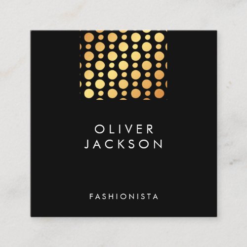 Professional Gold Polka Dots Square Business Card