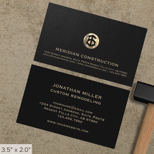 Professional Gold Roofing Construction Business Card