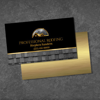 Professional Gold Roofing Shingles Construction Business Card by tyraobryant at Zazzle