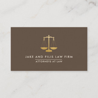 Professional Gold Scales Attorney Law Firm Busines Business Card