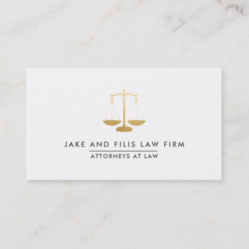 Professional Gold Scales Attorney Law Firm Business Card