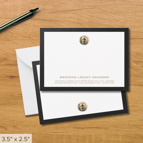 Professional Gold Seal Logo Business Note Card