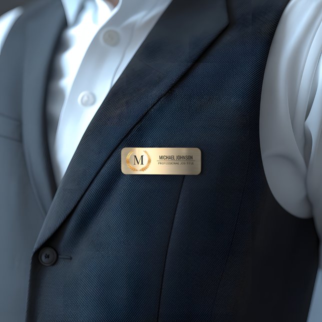 Professional Gold Stainless Steel Metal Name Tag (Creator Uploaded)
