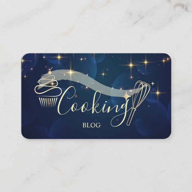  Professional,Gold Stars,Whisk,Cupcake,Cooking  Business Card (Front)