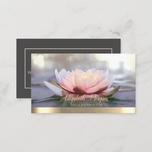 Professional Gold Stripe Yoga Instructor Business Card