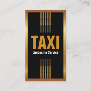 Professional Gold Stripes Limousine Taxi Service Business Card