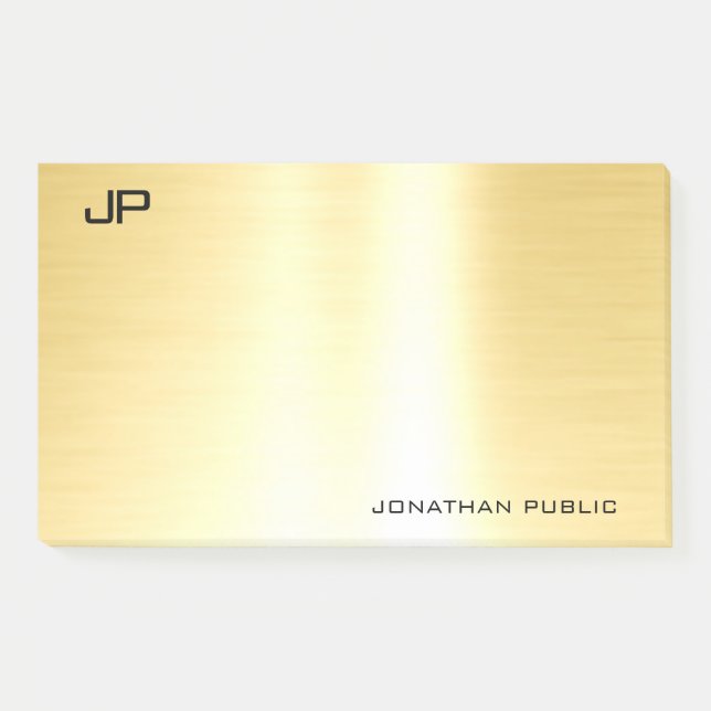 Professional Gold Template Modern Elegant Simple Post-it Notes (Front)