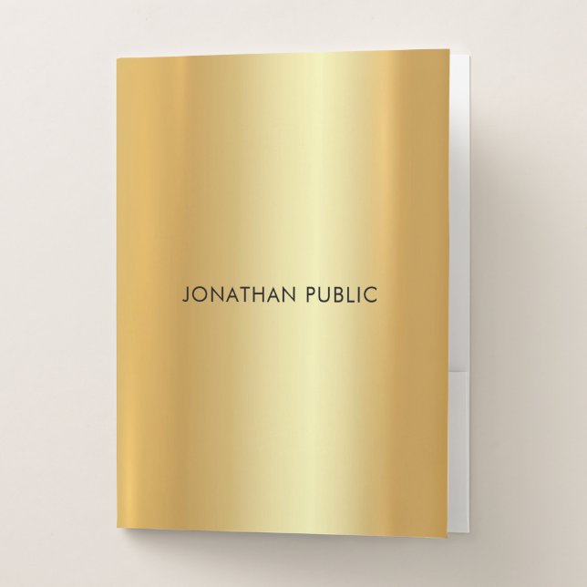 Professional Gold Template Office Modern Elegant Pocket Folder (Front)