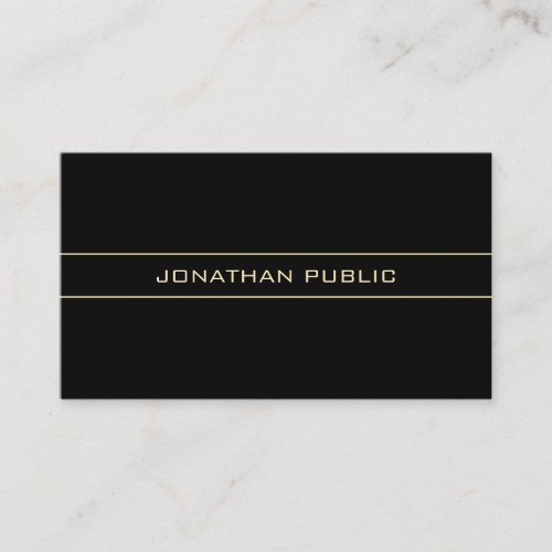 Professional Gold Text Modern Clean Black Template Business Card