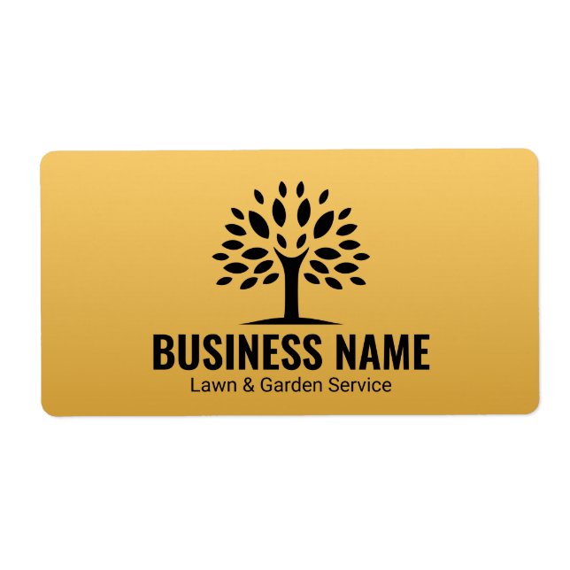 Professional Gold Tree Lawn and Garden Service Label (Front)