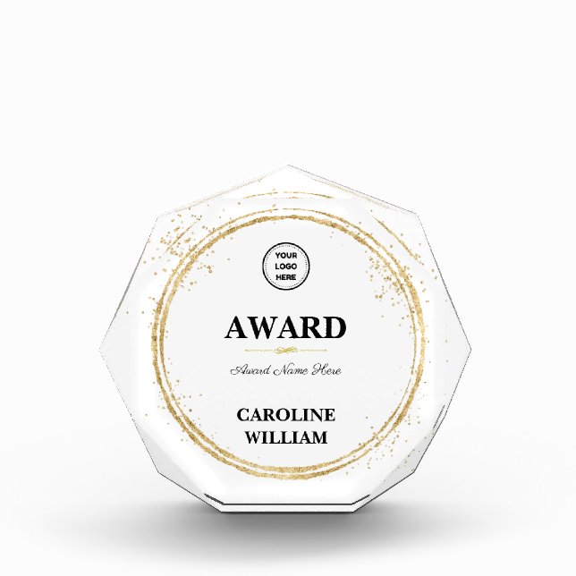 Professional Gold Wreath Business Custom Details Acrylic Award (Front)