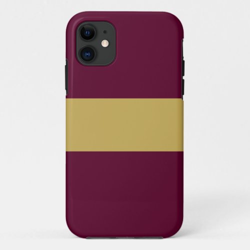 Professional Golden Brown Burgundy Red Stripes iPhone 11 Case