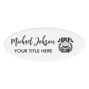 Professional Golf Club Style Logo Name Tag