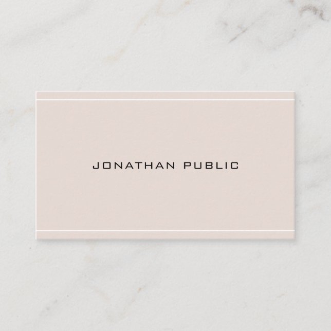 Professional Gothic Font Fashionable Sleek Plain Business Card (Front)