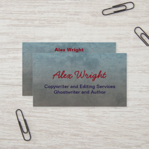 Professional Gray Abstract Freelance Writer Author Business Card
