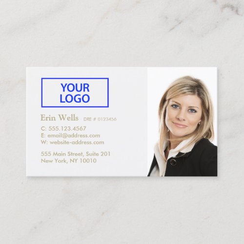 Professional Gray Add Your Photo Logo Business Card