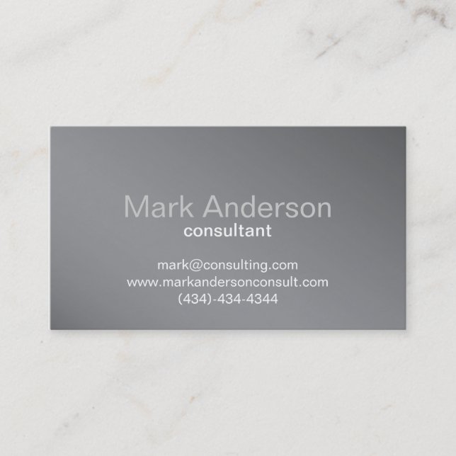 Professional Gray Background Business Card (Front)