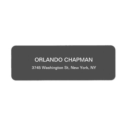 Professional Gray Background Modern Plain Elegant Label