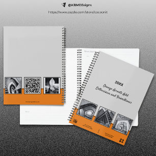 Professional Gray, Black & Orange Collage Business Planner
