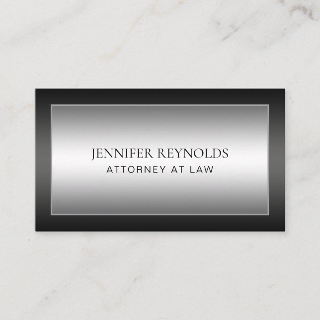 Professional Gray Black White Elegant Business Card (Front)