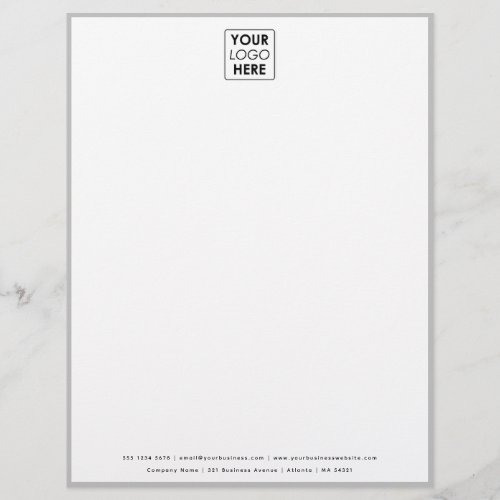 Professional Gray Border Business Logo Letterhead