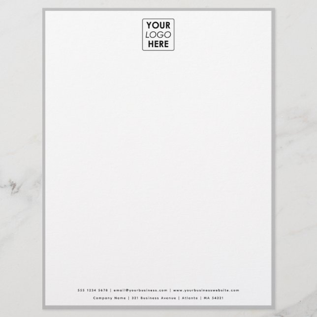 Professional Gray Border Business Logo Letterhead (Front)