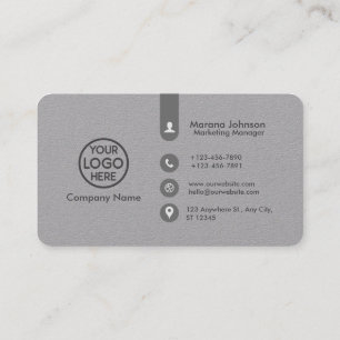 Professional Gray Business Card with Logo