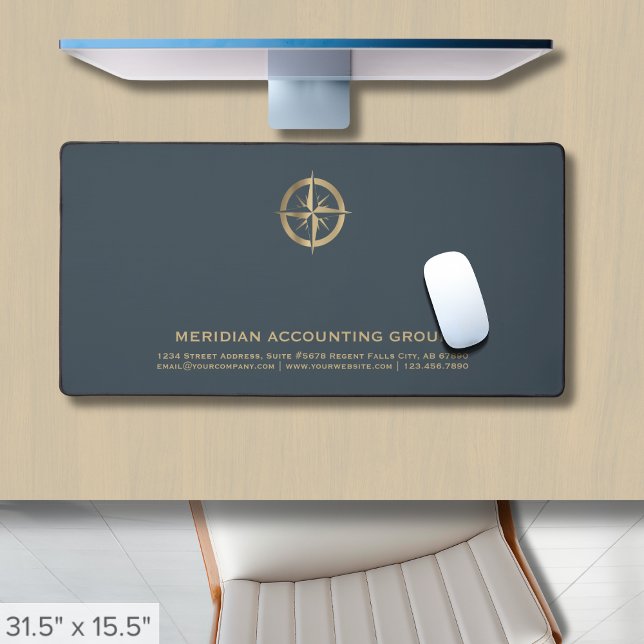 Professional Gray Gold Compass Logo Desk Mat (Creator Uploaded)