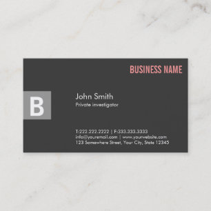 Professional Gray Investigator Business Card