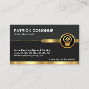 Professional Gray Layers Gold Bulb Business Card