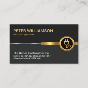 Professional Gray Layers Gold Plug Business Card