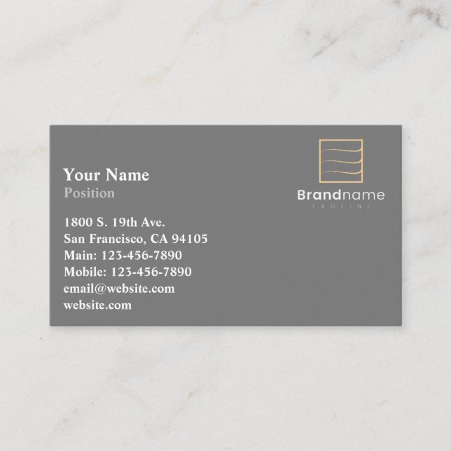 Professional Gray Logo Business Card (Front)