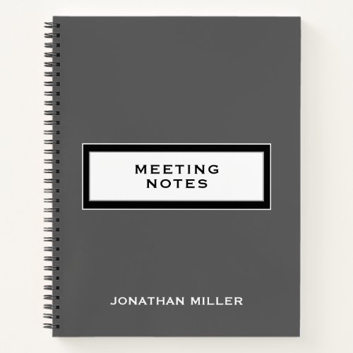 Professional Gray Meeting Notes Notebook