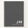 Professional Gray Monogram Initials Notebook