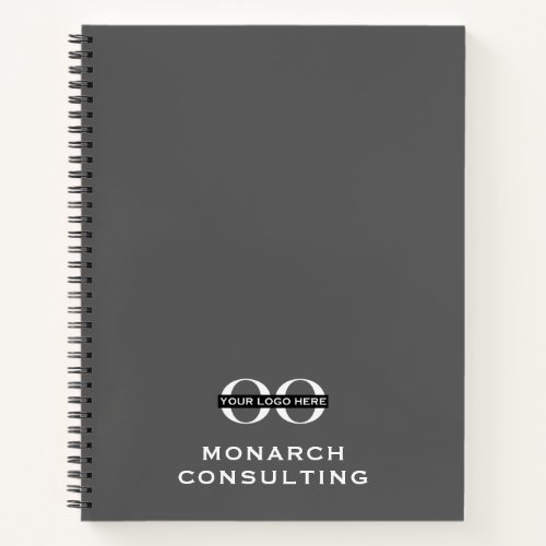 Professional Gray Notebook with Custom Logo