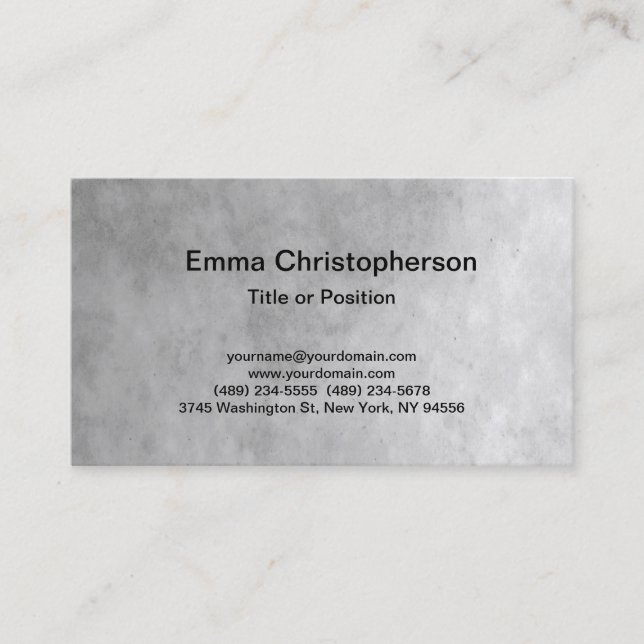Professional Gray Plain Modern Stylish Business Card (Front)
