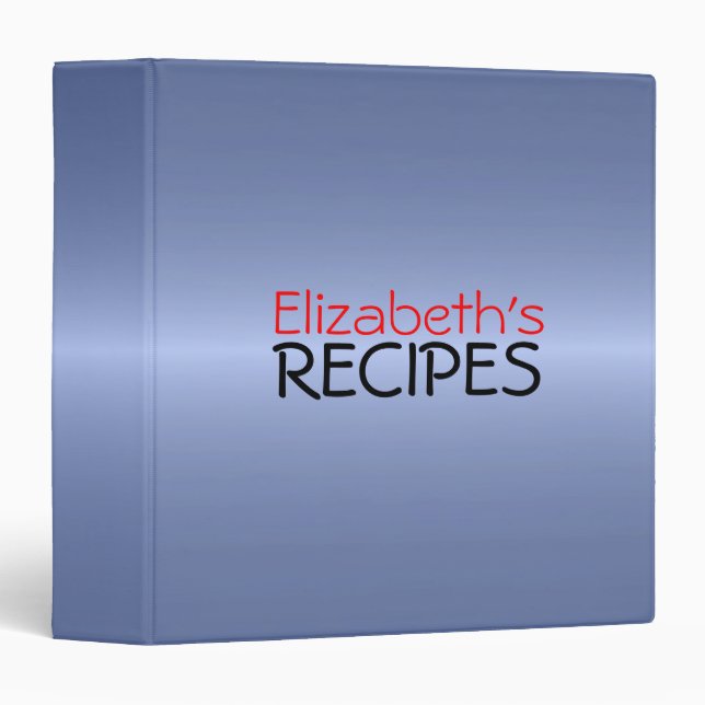 Professional Gray Recipes 3 Ring Binder (Front/Spine)