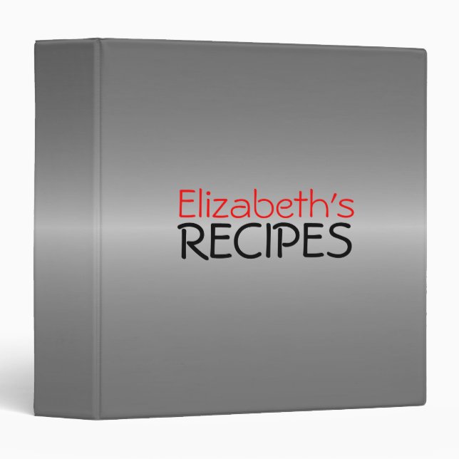 Professional Gray Recipes Binder (Front/Spine)