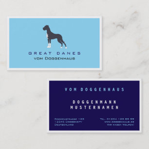 Professional Great Dane blue white  Business Card