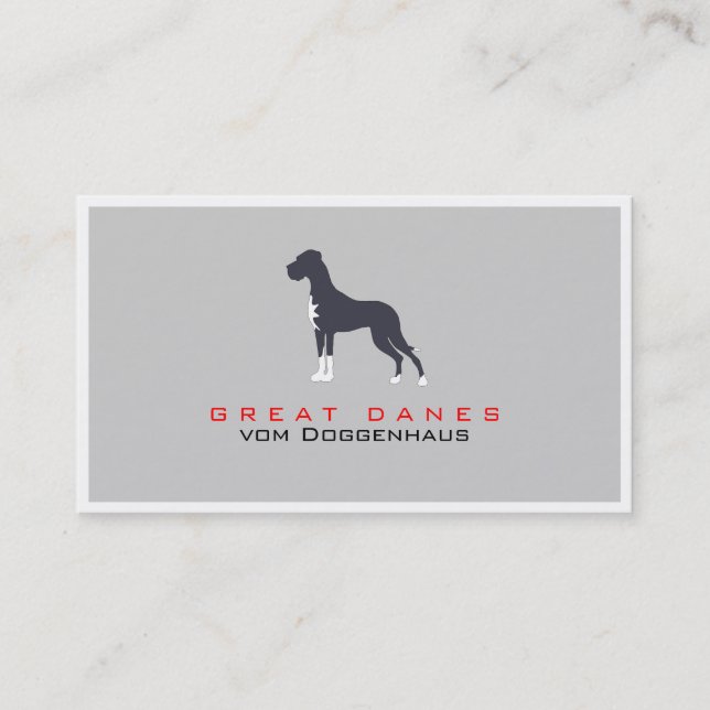 Professional Great Dane Business Card (Front)
