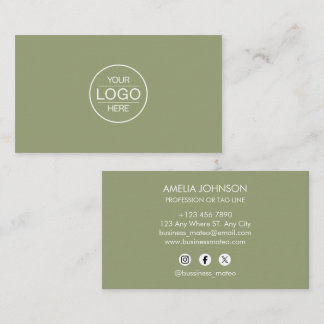 Professional Green Add your Logo Business Card