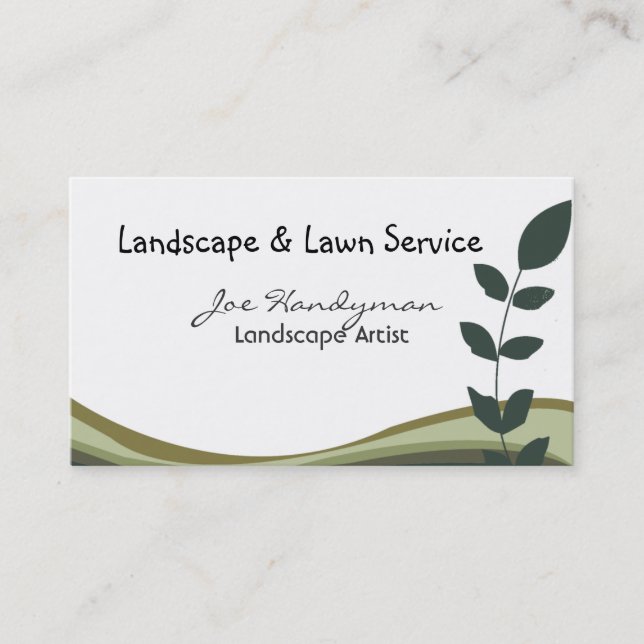 Professional, Green Branch, Landscape Nature Business Card (Front)