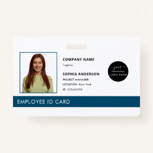 Professional Green Company Logo Employee Photo ID  Badge