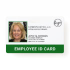 Professional Green Company Logo Employee Photo ID