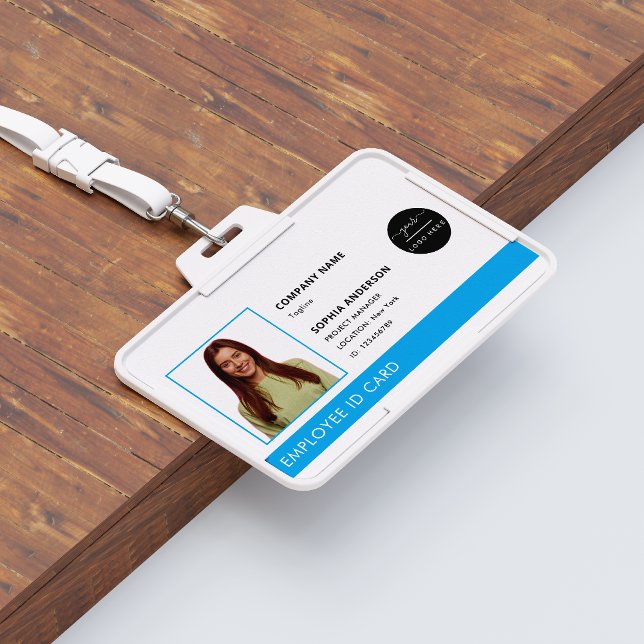 Professional Green Company Logo Employee Photo ID  Badge (Creator Uploaded)