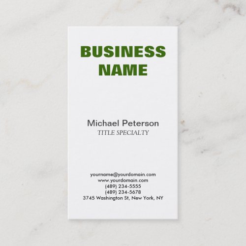 Professional Green Contemporary Business Card