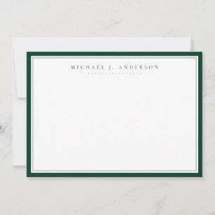 Professional Green Correspondence Note Card